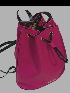 Juicy Couture Womens Pink And Black Travel Backpack Bag